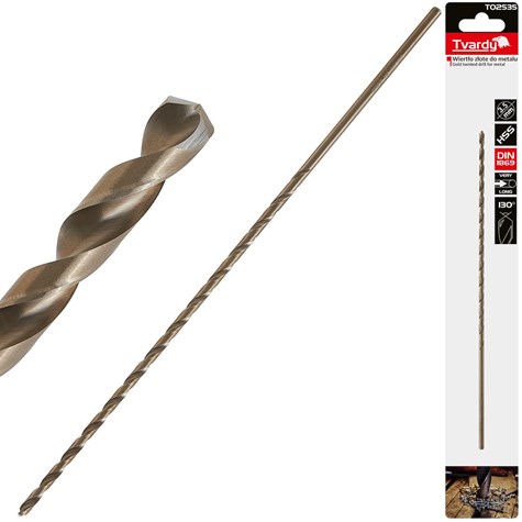 Long HSS DIN1869 3.5 x 210mm gold metal twist drill bit