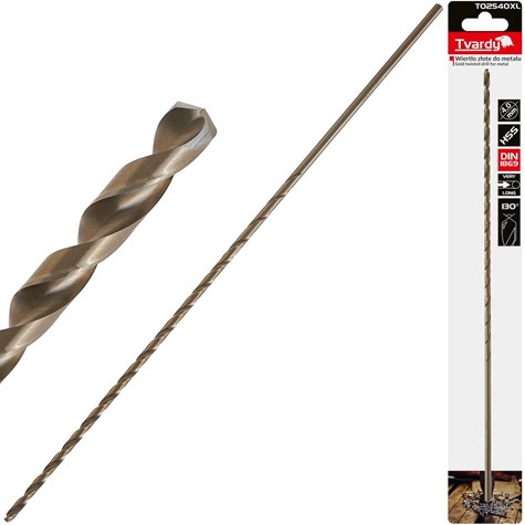 Wiertło złote do metalu długie 4.0 x 280mm HSS DIN1869 (50/100/200)