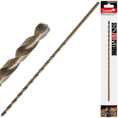 Wiertło złote do metalu długie 5.0 x 245mm HSS DIN1869 (50/200)