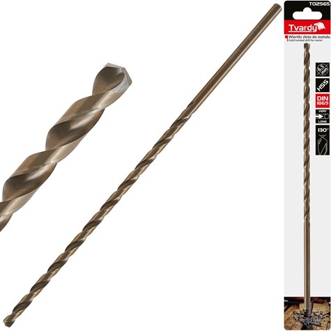 Long HSS DIN1869 6.5 x 275mm gold metal twist drill bit