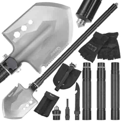 Multi-purpose tactical folding shovel BLACK SURVIVAL SERIES