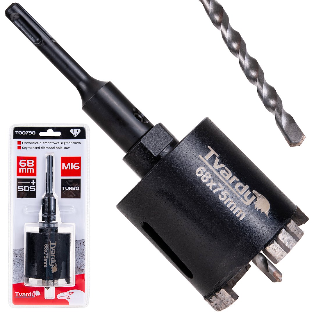 Otwornica diamentowa segmentowa turbo 68mm SDS Plus (20) 1