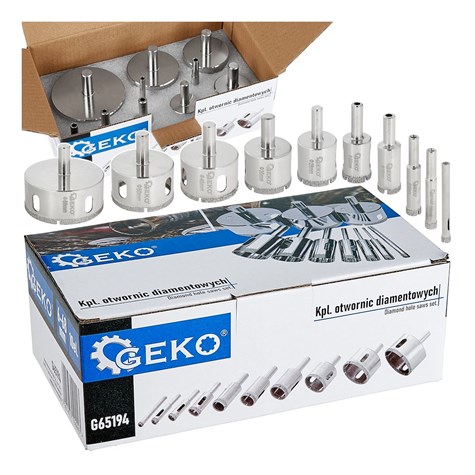 Set of diamond drills for tiles 10pcs 6-68mm