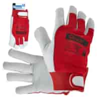 Goat leather winter gloves, elastic cotton back, velcro cuff s.11