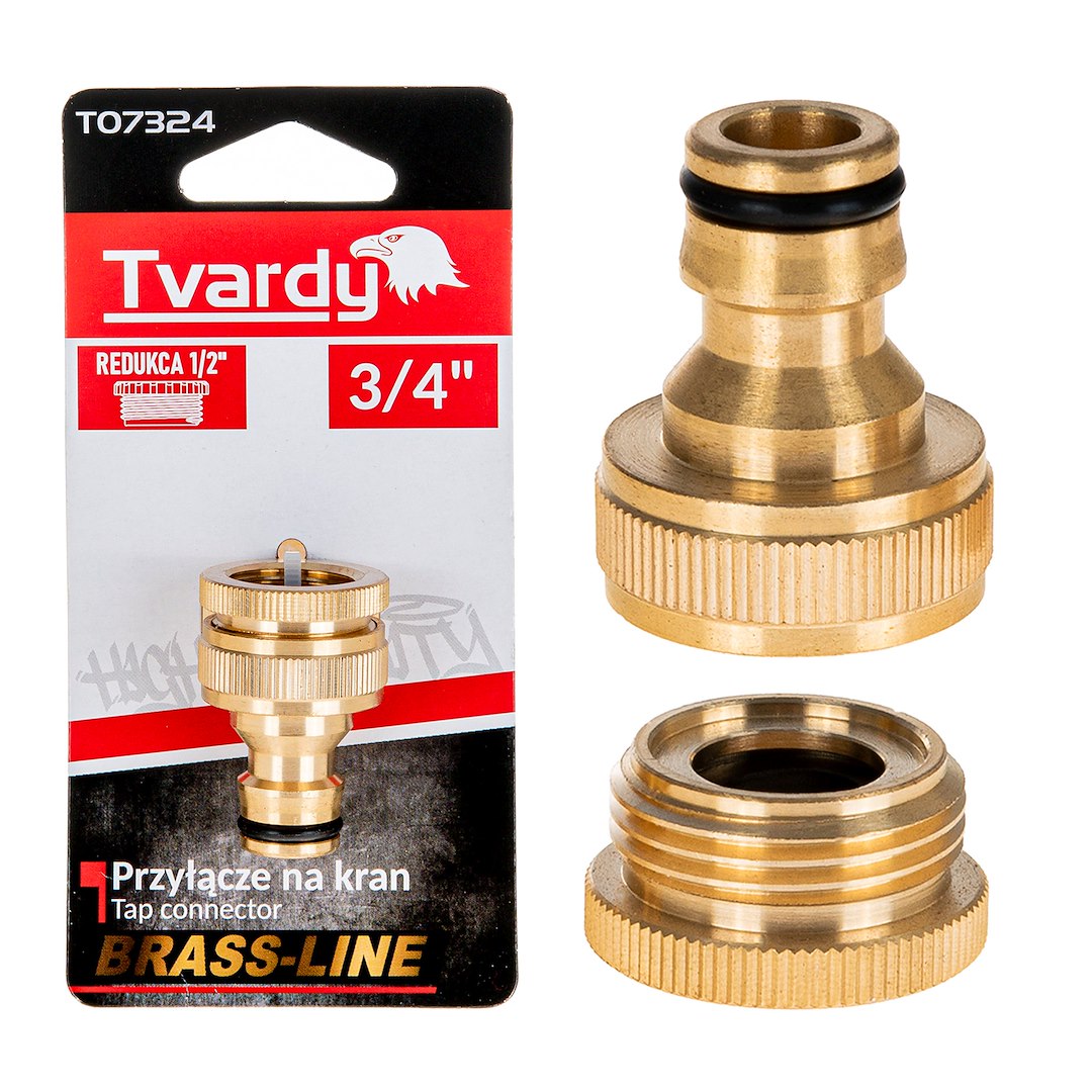 3/4" tap connector with 1/2" reducer BRASS-LINE series