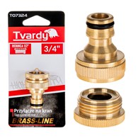 Przyłącze na kran 3/4  z redukcją 1/2  BRASS-LINE (10/80)