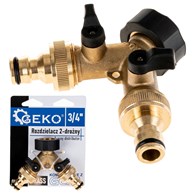 2-way distributor 3/4  with independent valves 3/4  and quick connectors