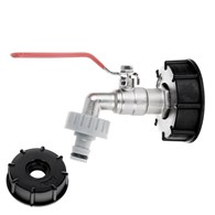 IBC set - S60x6 adaptor + 3/4'' tap with 1'' external thread + hose coupling