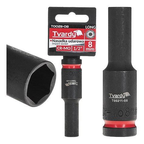 Deep impact socket  1/2  6PT 8mm CR-MO