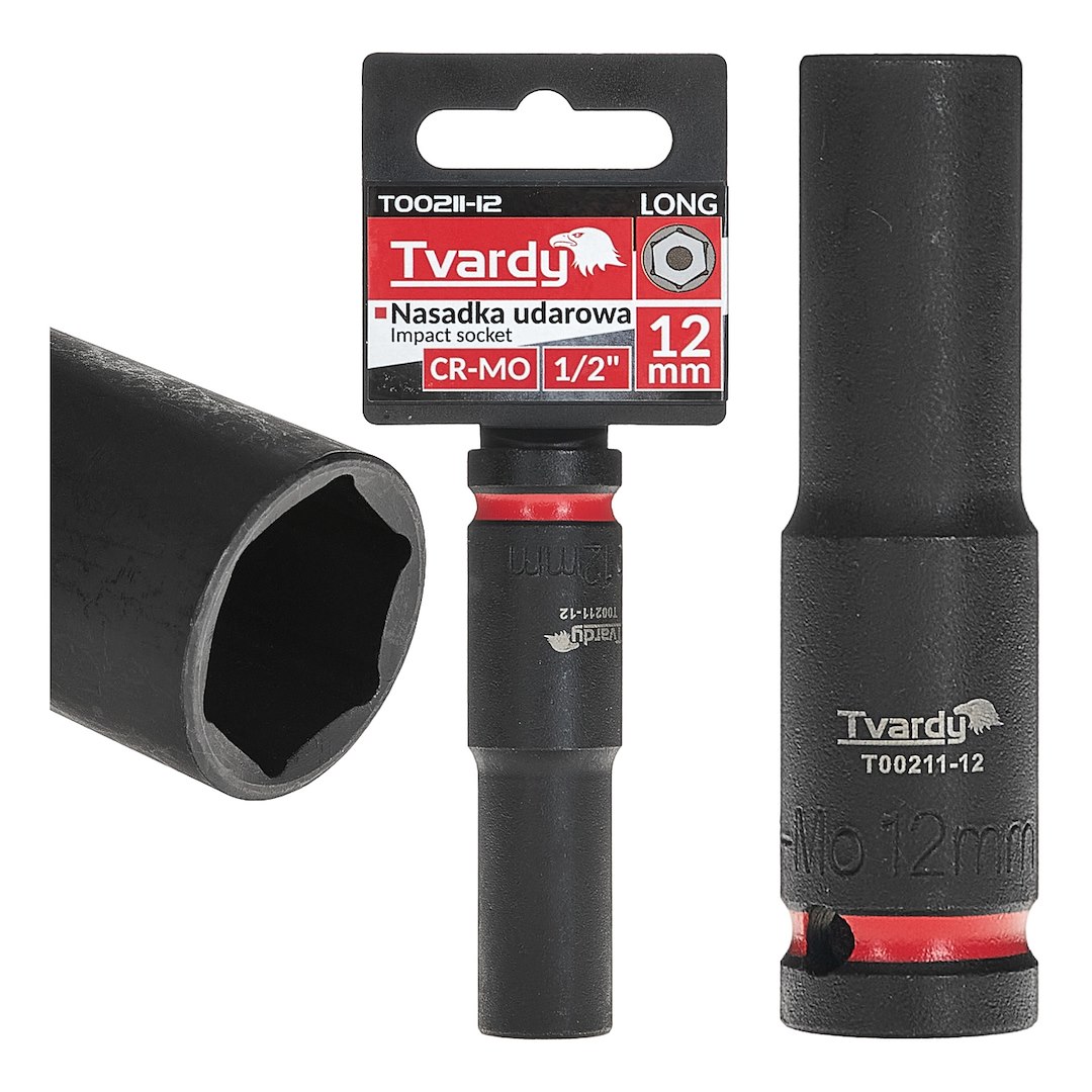 Deep impact socket  1/2  6PT 12mm CR-MO