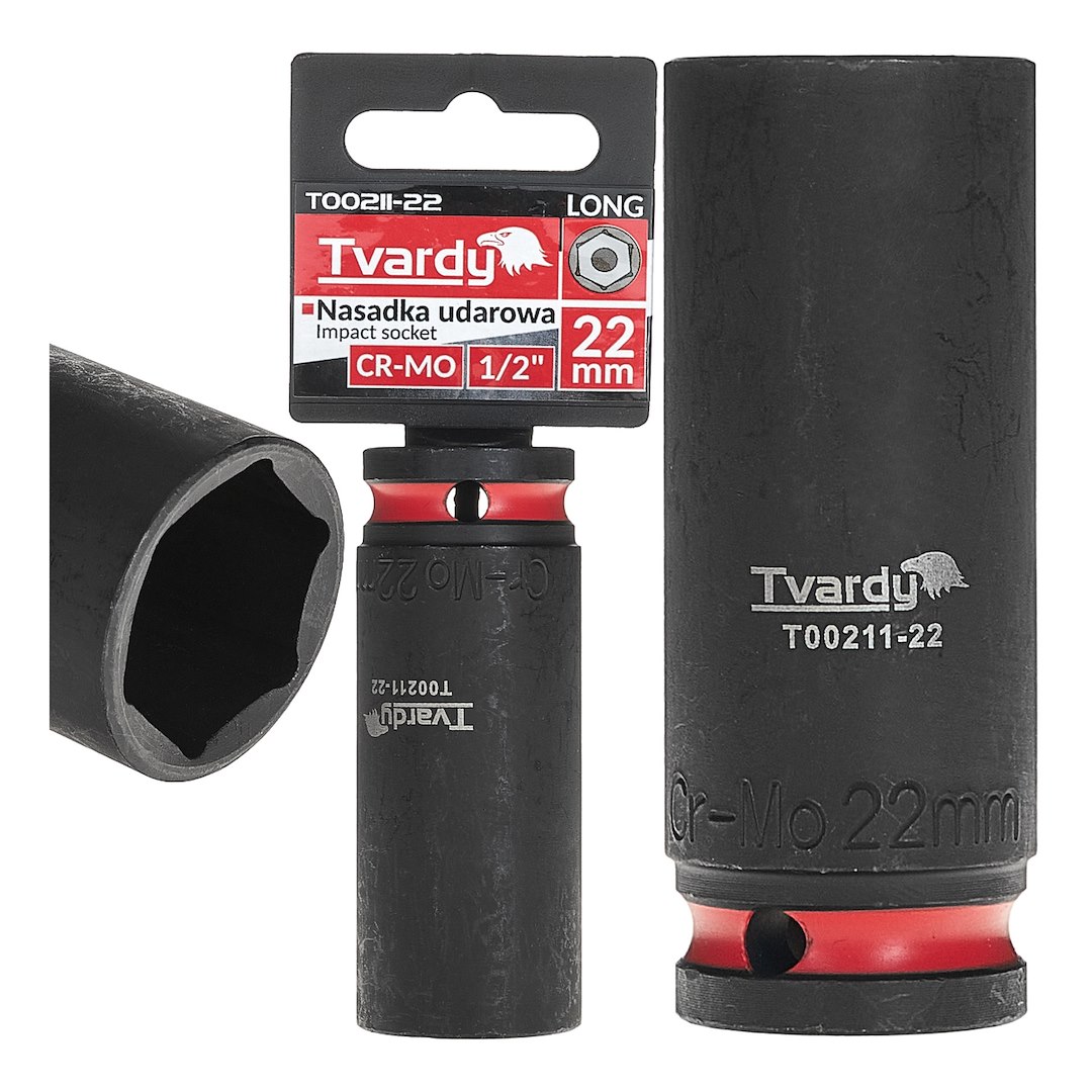 Deep impact socket  1/2  6PT 22mm CR-MO