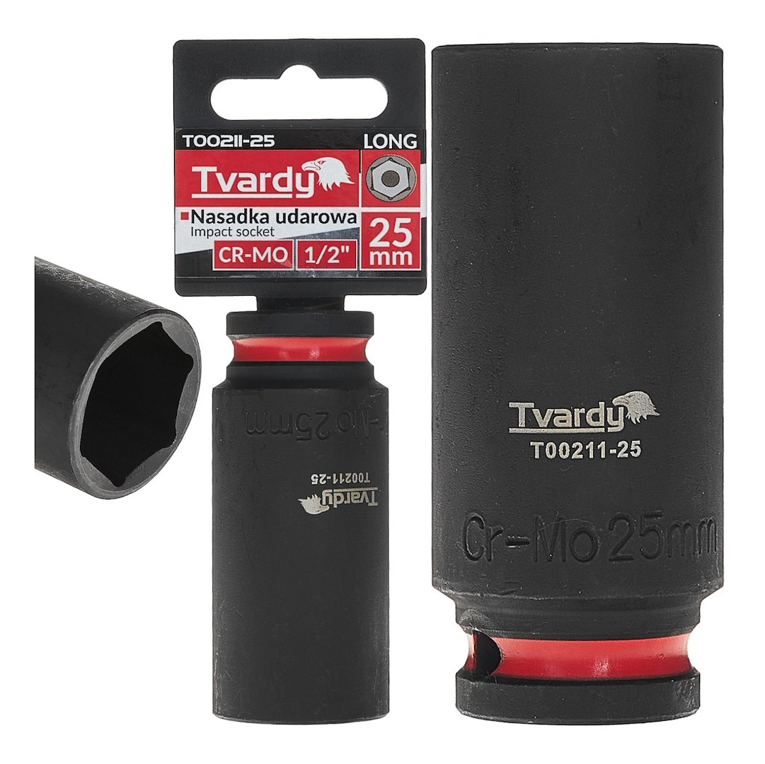 Dziļš trieciena sprausla 1/2" 6PT 25mm CR-MO
