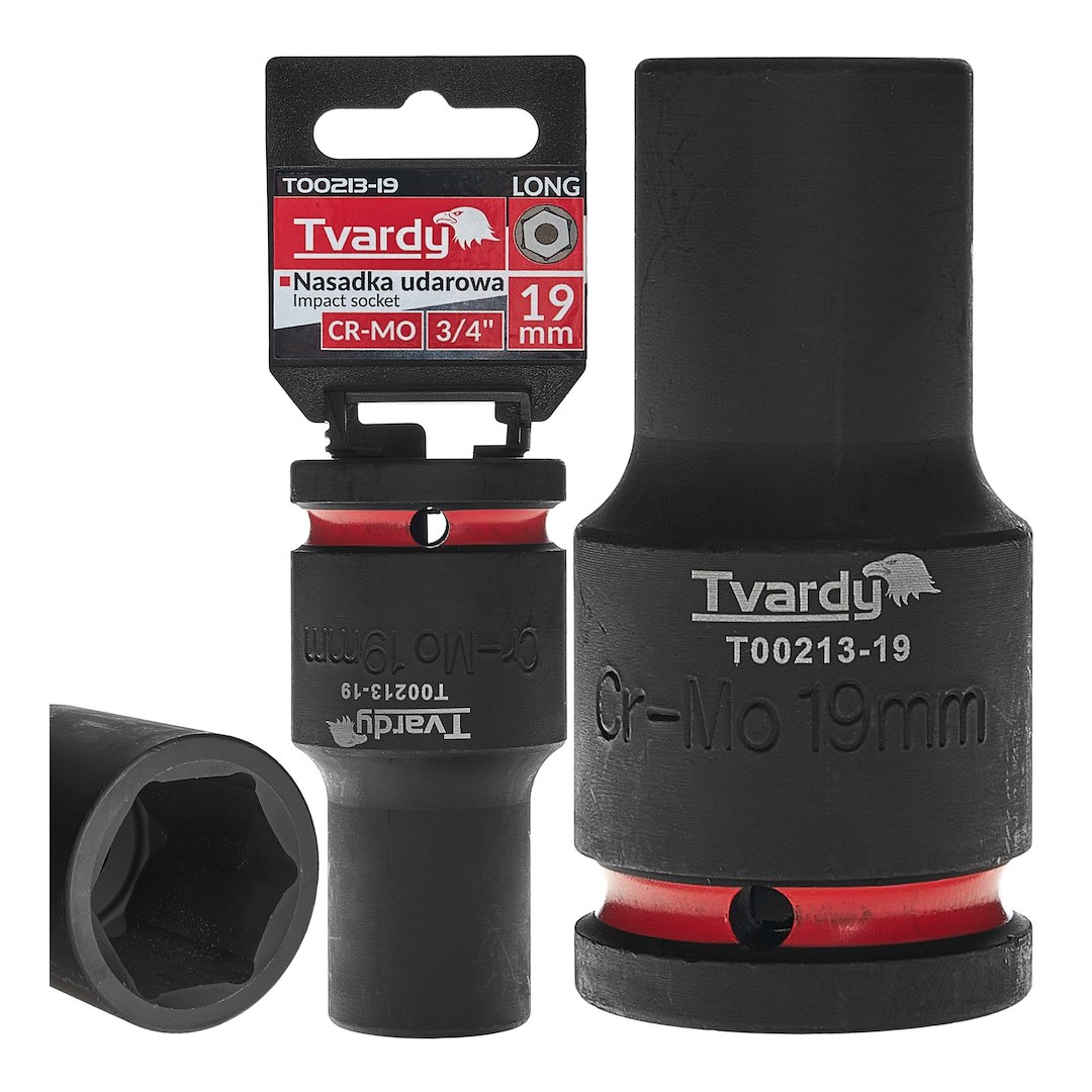 Dziļš trieciena sprausla 3/4" 6PT 19mm CR-MO