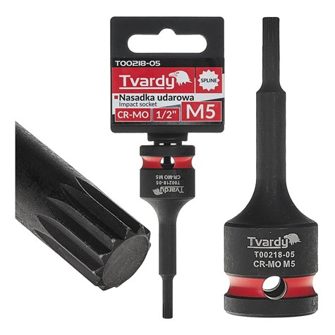 SPLINE impact socket 1/2  M5 CR-MO