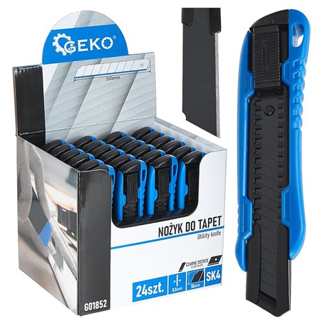 Utility knife 100x18x0.5mm ABS SK4 – display box