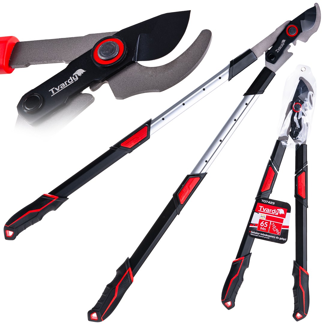 Telescopic branch pruner with bypass blade 715-955mm 65Mn PTFE