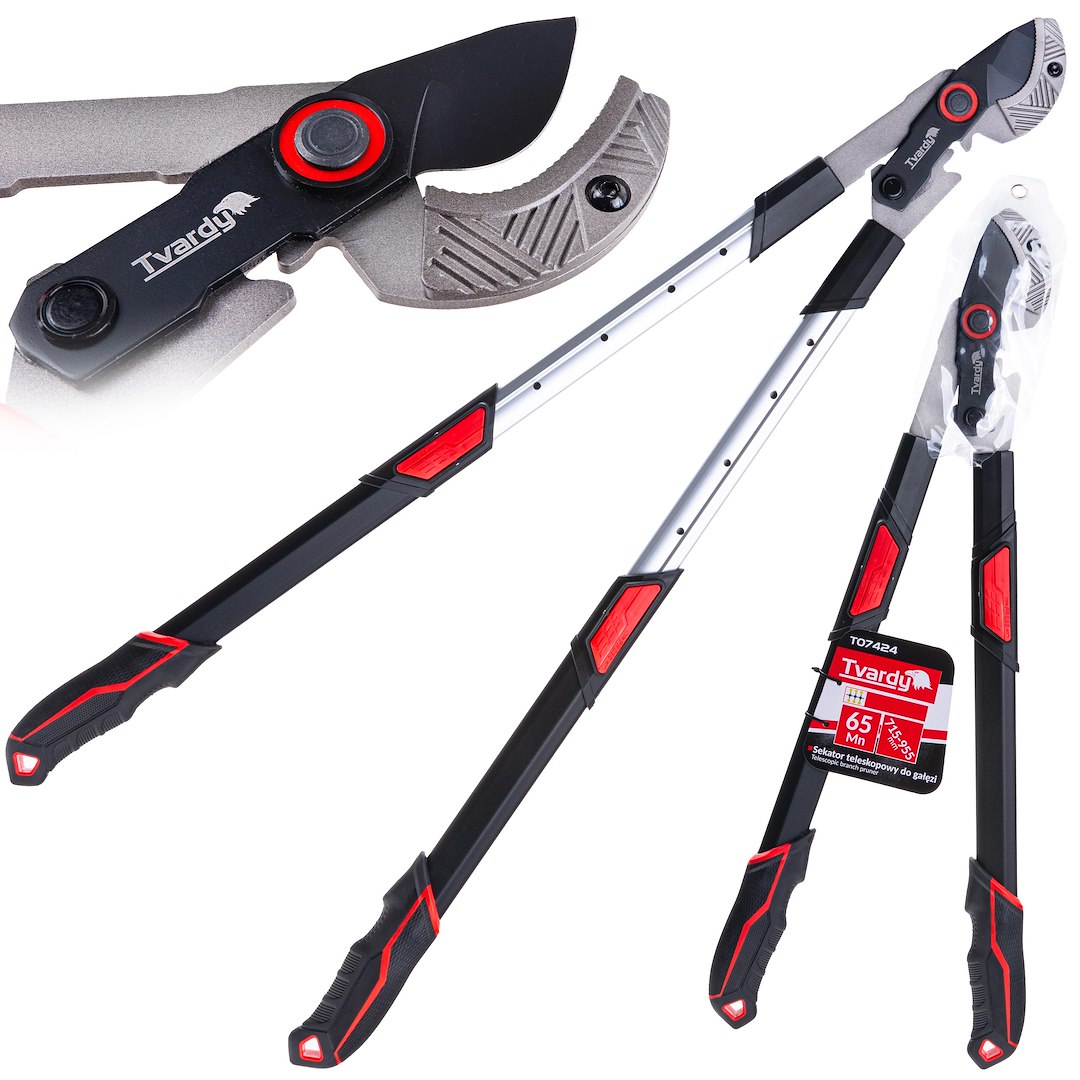 Telescopic branch pruner with anvil blade 715-955mm 65Mn PTFE