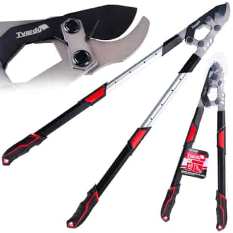 Telescopic branch pruner with ratchet and bypass blade 730-970mm 65Mn PTFE