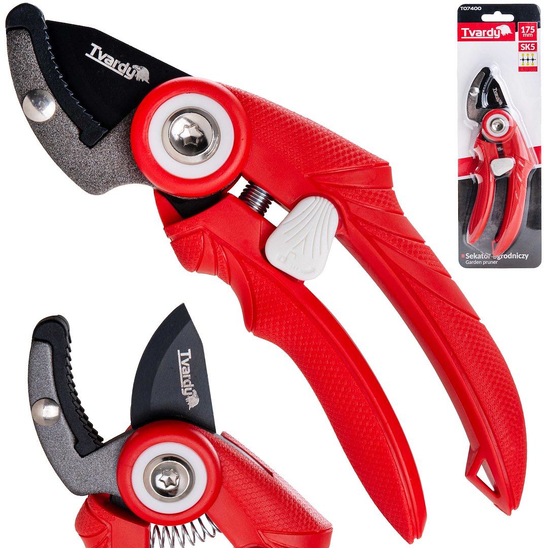 Garden pruner with anvil blade 175mm SK5 PTFE