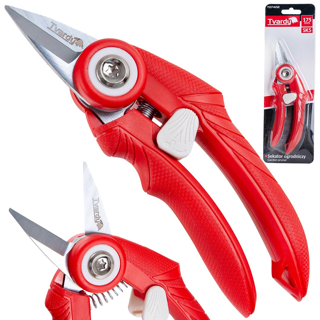 Straight garden pruner with bypass blade 175mm SK5