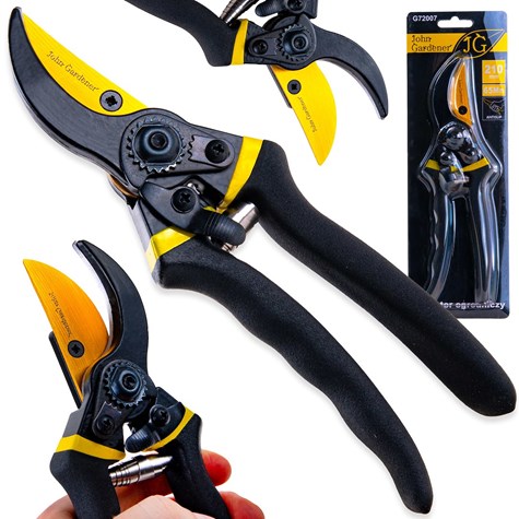 Garden pruner with bypass blade 210mm 65Mn AntiSlip