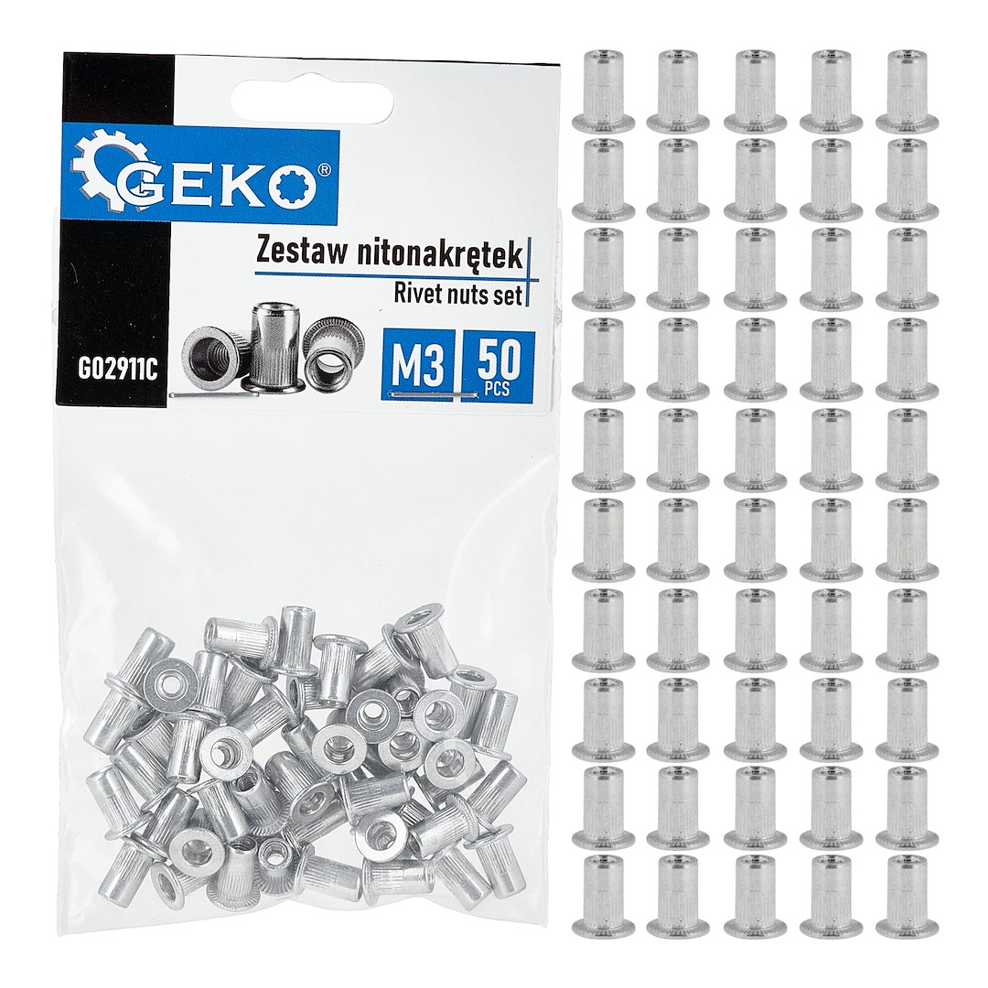 Zestaw nitonakrętek aluminiowych M3 0.5-1.5 50szt (300)