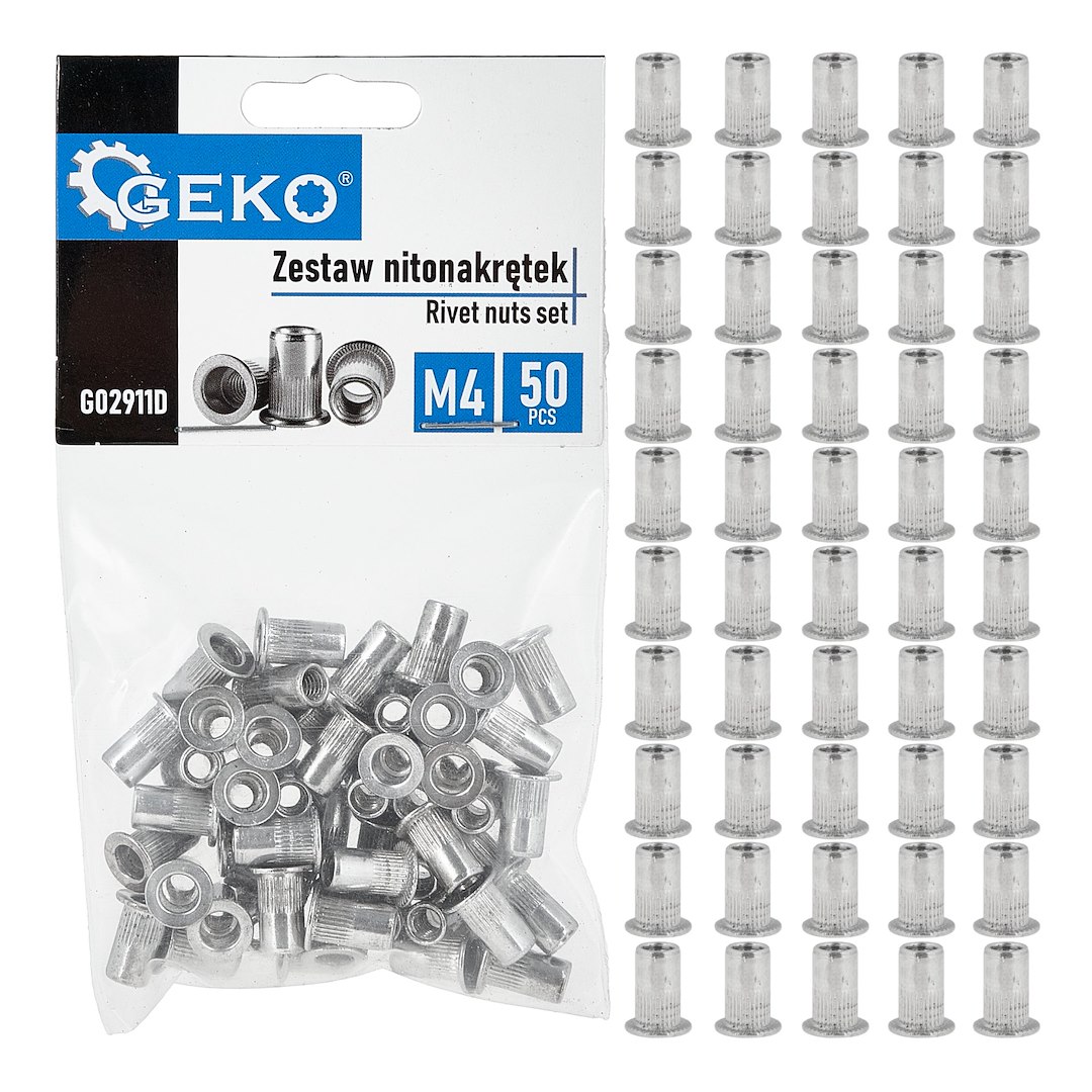 Zestaw nitonakrętek aluminiowych M4 0.5-2.0 50szt (200)