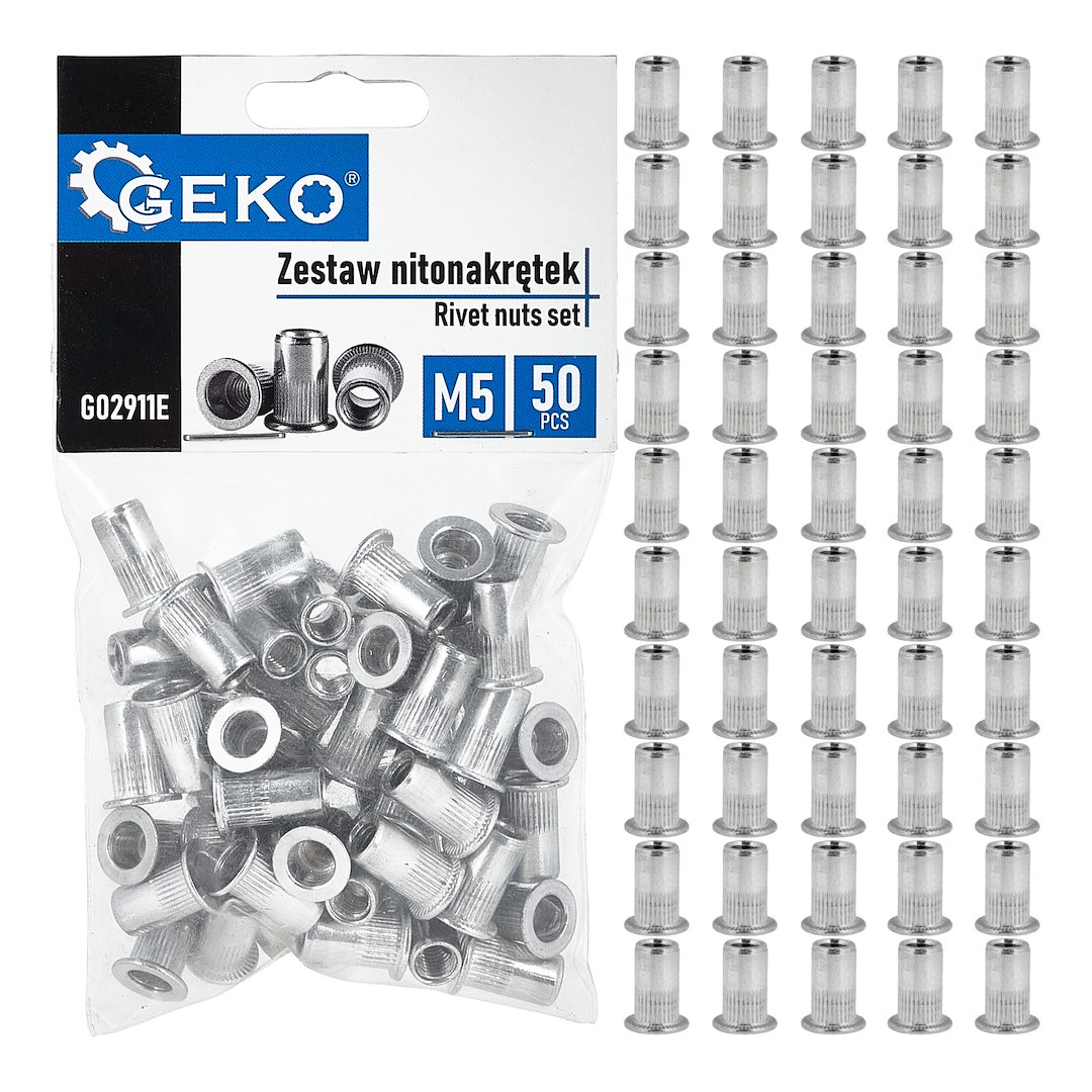 Zestaw nitonakrętek aluminiowych M5 0.5-2.5 50szt (160)