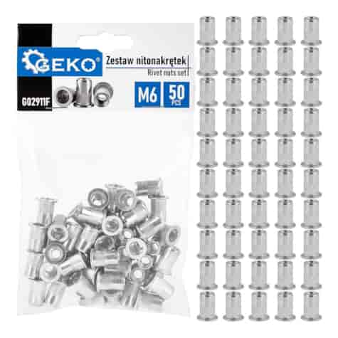 Zestaw nitonakrętek aluminiowych M6 1.0-3.0 50szt (100)