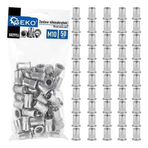 50pcs M10 1.0-3.5 aluminium rivet nuts set