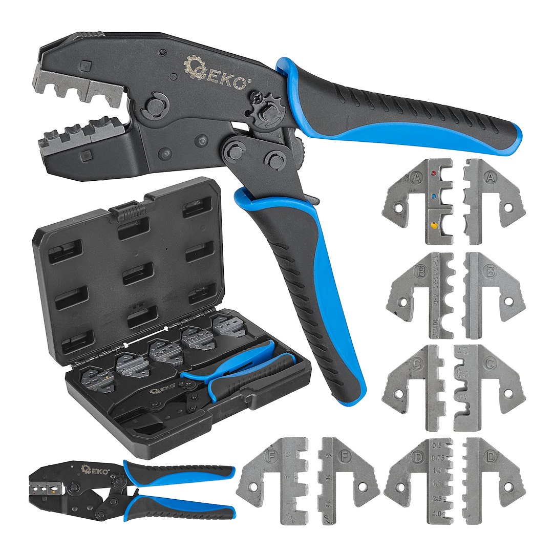 Zaciskarka do końcówek konektorowych kabli + kpl. 5 matryc (5)
