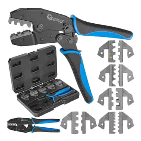 Crimping pliers with 5 replaceable jaws