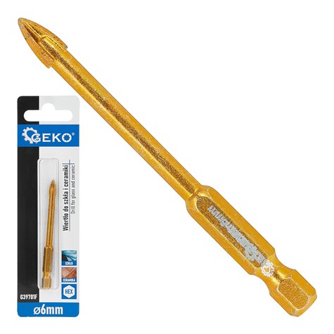 Wiertło do szkła i ceramiki HEX 6mm (500)
