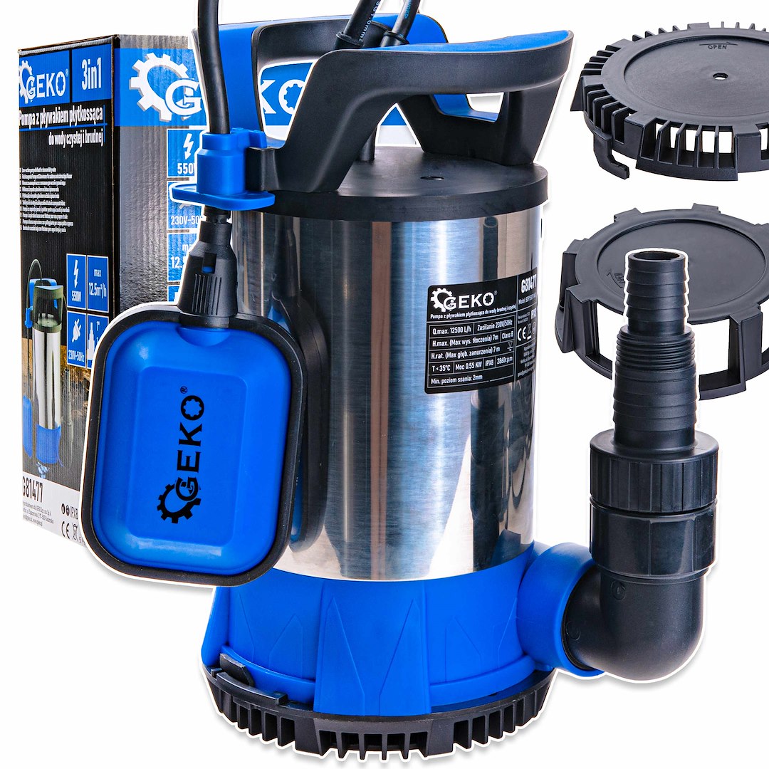 Pompa z pływakiem płytkossąca do wody czystej i brudnej 3w1 550W (4)