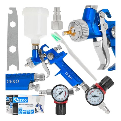 125ml HVLP type gravity feed spray gun with 1/4  regulator