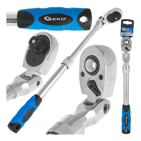 Telescopic flexible head ratchet with handle 1/2  370-510mm 72T CrV