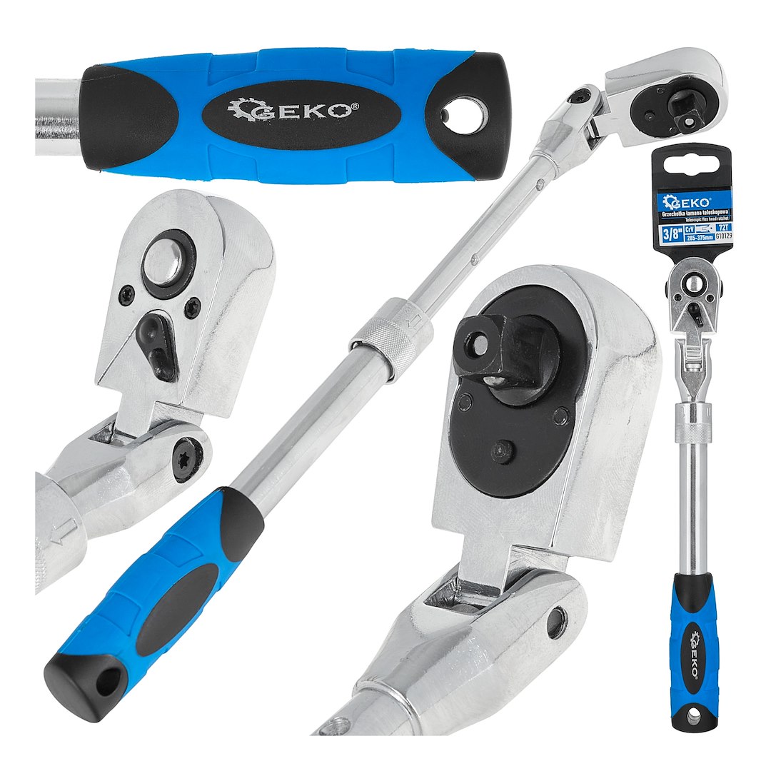 Grzechotka łamana teleskopowa 3/8″ 285-375mm 72T CrV (30)