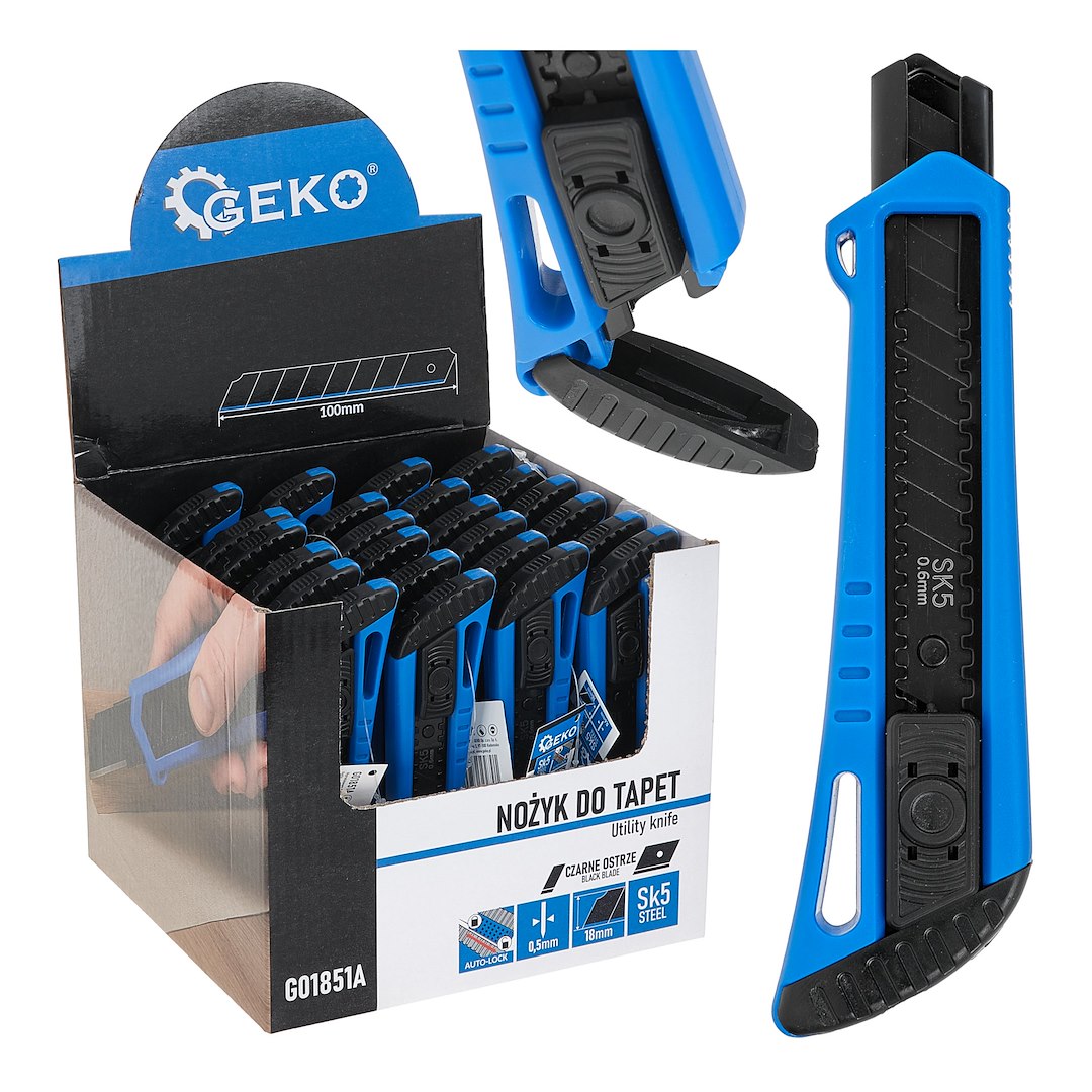 Nożyk do tapet 100x18x0.5mm typ nr. 2 – kartonik wystawowy (24/144)