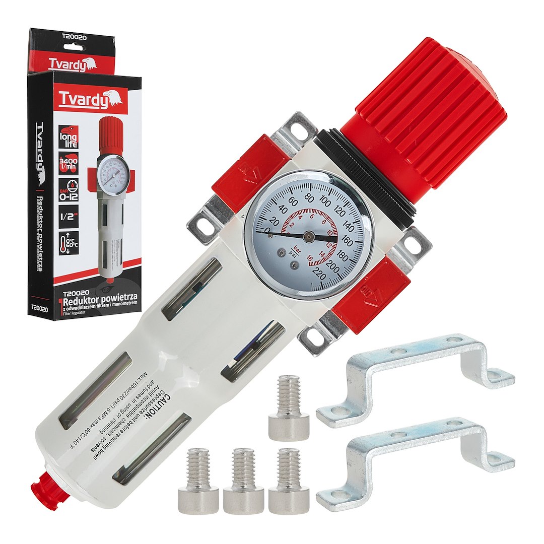 Reduktor powietrza z odwadniaczem filtrem i manometrem 1/2″ (10)