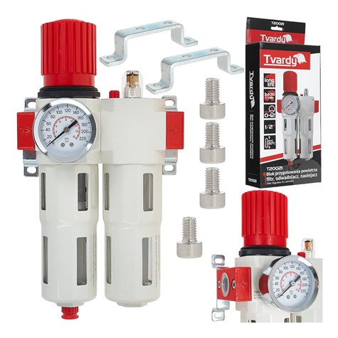 Blok przygotowania powietrza: filtr, odwadniacz, naolejacz 1/2  (10)