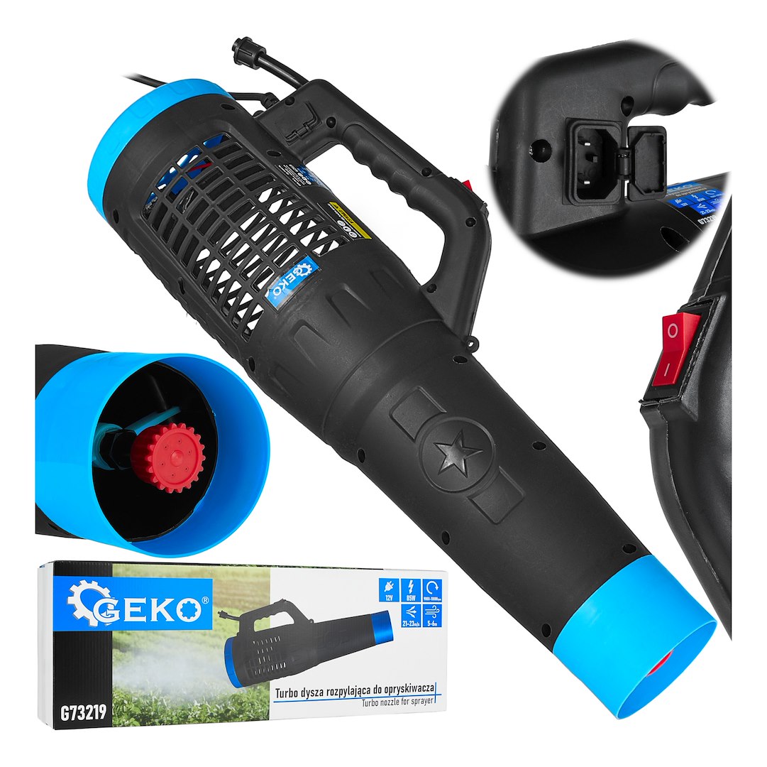 Turbo nozzle for mist duster and sprayer