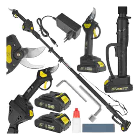 21V cordless pruning shears 30mm 2x2.0Ah with telescopic rod 1.65-2.50m