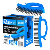 Wire brush with plastic handle 165mm – display box