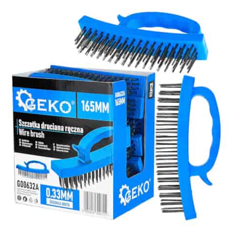 Wire brush with plastic handle 165mm – display box