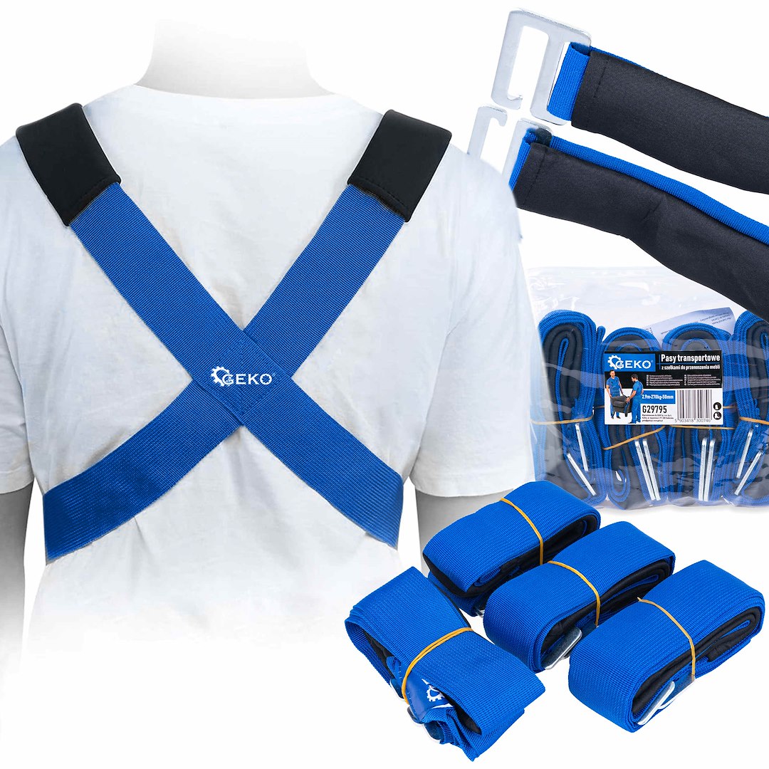 Pasy transportowe z szelkami do przenoszenia mebli 2,9m/370kg/50mm (25)