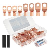 Zestaw konektorów miedzianych oczkowych z koszulkami 140szt. (100)