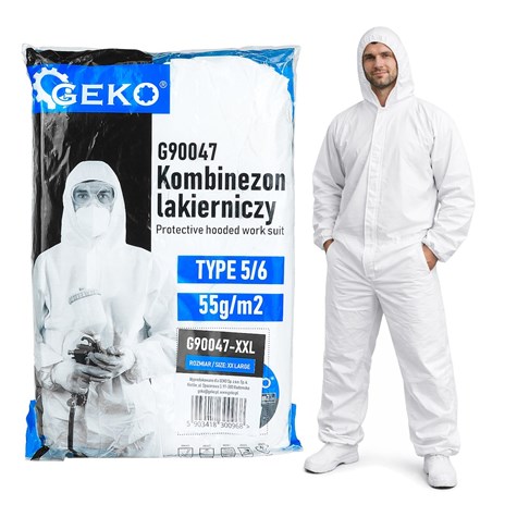 Protective hooded work suit 55gsm type 5/6  – size XXL