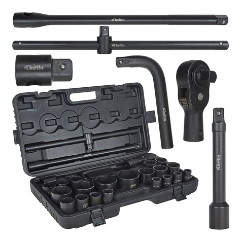 12-point/6-point impact socket set 3/4  & 1  drive 17-65mm 26pcs