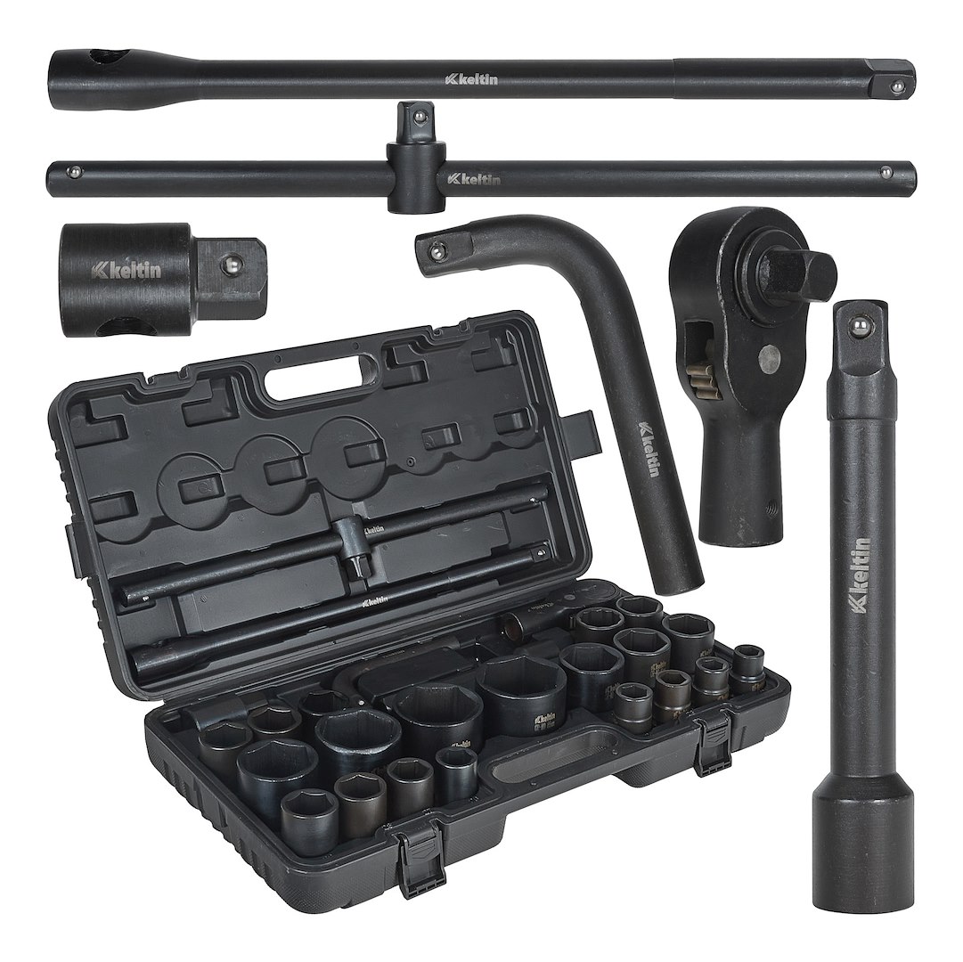 Zestaw kluczy nasadowych udarowych 26el. 3/4″/1″ 6-kąt 17-65mm (1)