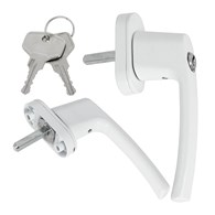 Klamka aluminiowa okienna z zamkiem na kluczyk (100)